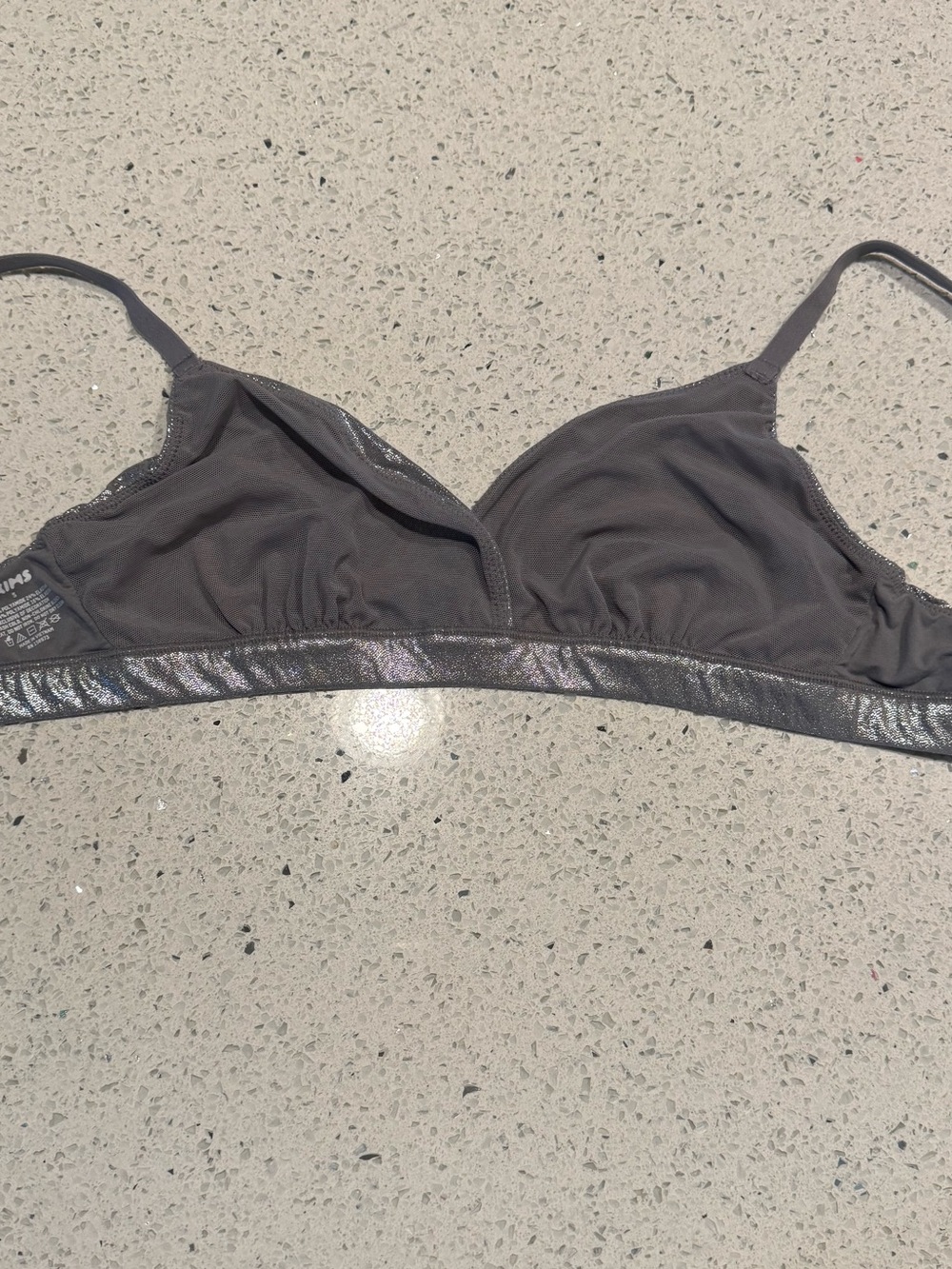 Skims Crossover Bralette Metallic Silver Triangle Limited Edition Small - Picture 6 of 7